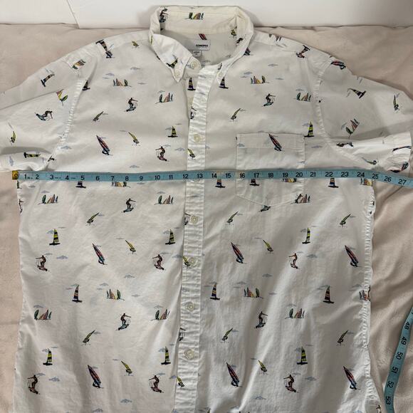 Sonoma Mens Short Sleeve Button Up Surf Design Shirt Size X Large - Picture 6 of 9